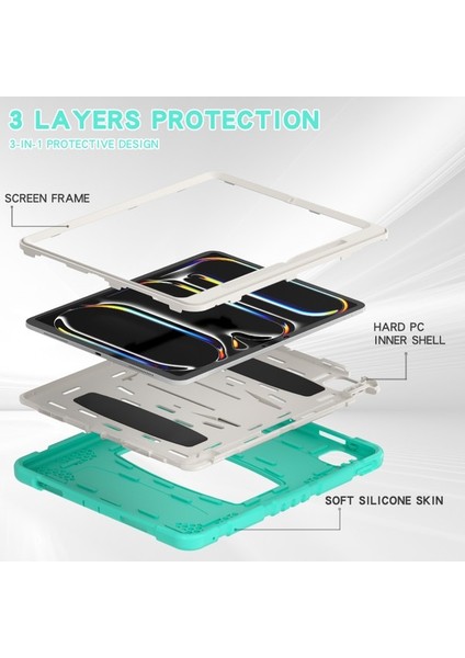 iPad Pro 13 2024 Stand Kılıf Pc+Silikon Düşmeyi Önleyici Tablet Kapağı (Yurt Dışından) indirimleri