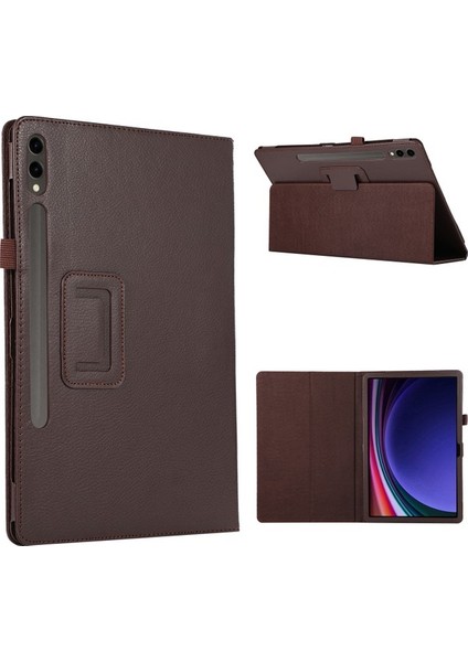 Samsung Galaxy Tab S9+ Deri Kılıf Iki Katlı Stand Tablet Koruyucu Kapak (Yurt Dışından)