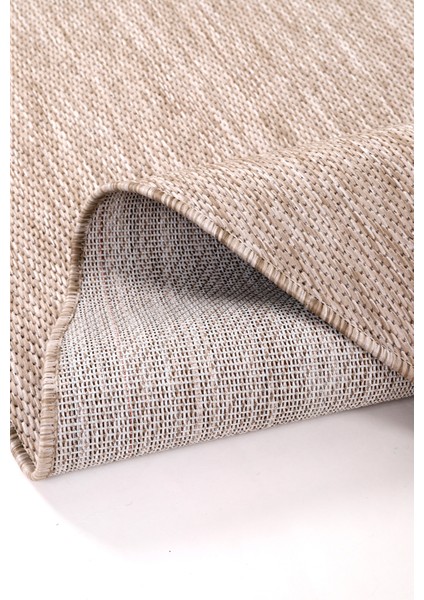 Tema 9040 Bej Sisal Hasır Iç Dış Mekan Kilim Dekoratif Bahçe Balkon Salon Halısı
