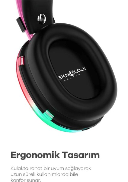 Kablosuz Oyuncu Kulaklığı 7.1 Full Rgb Işıklı Stereo Profesyonel Ses Kulaküstü Mikrofonlu Gaming fiyatları