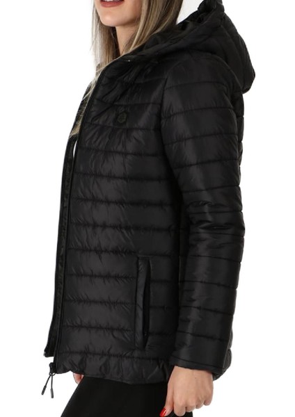 Fiona Kapşonlu Kadın Siyah Şişme Mont 602 T42-K fiyatları