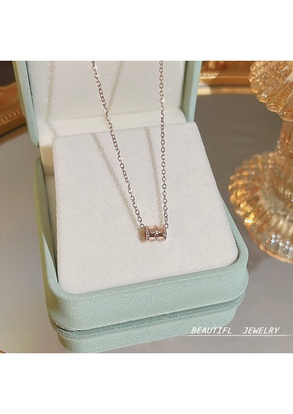 Bayan Titanyum Çelik Kolye Kolye Zinciri Mücevherat (Yurt Dışından)