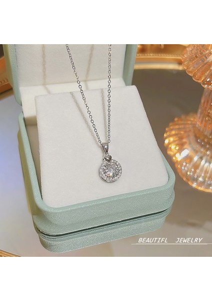 Bayan Titanyum Çelik Kolye Kolye Zinciri Mücevherat (Yurt Dışından)