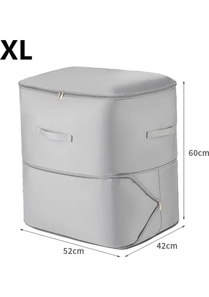 Alan Tasarruf Sıkıştırma Depolama Tote Çanta Ağır Hizmet Tipi Dikdörtgen Kumaş Organizatör Yorgan Giysileri ve Battaniyeler Renk: 1 Pc Gri-Xl (Yurt Dışından)