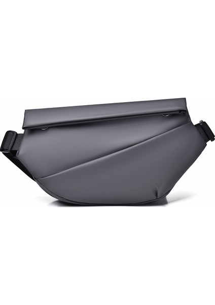 Su Geçirmez Çok Katmanlı Erkek Biker Crossbody Göğüs Çantası Çok Fonksiyonlu Çok Bölmeli Bel Çantası (Yurt Dışından)