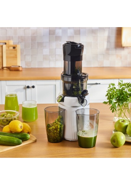 Fresh Press Slow Juicer Yavaş Sıkım Katı Meyve Sıkacağı Cream