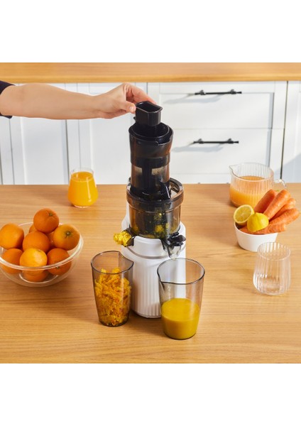 Fresh Press Slow Juicer Yavaş Sıkım Katı Meyve Sıkacağı Cream indirimleri