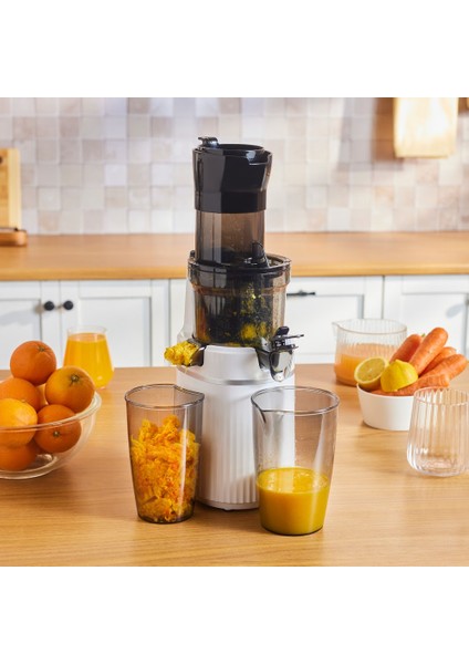 Fresh Press Slow Juicer Yavaş Sıkım Katı Meyve Sıkacağı Cream