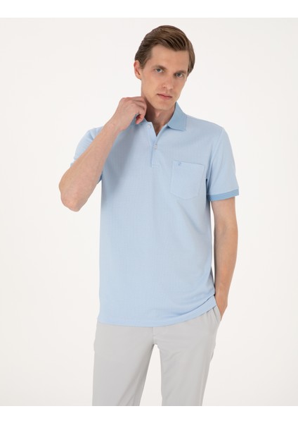Erkek Açık Mavi Regular Fit Tişört 50306862-VR003