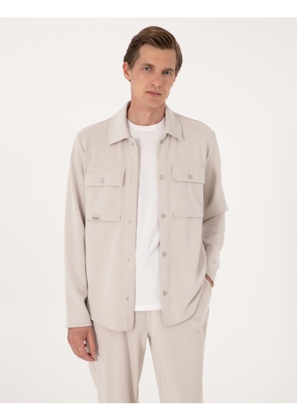 Erkek Taş Regular Fit Örme Gömlek 50302573-VR049