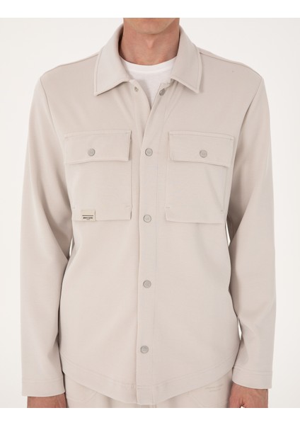 Erkek Taş Regular Fit Örme Gömlek 50302573-VR049