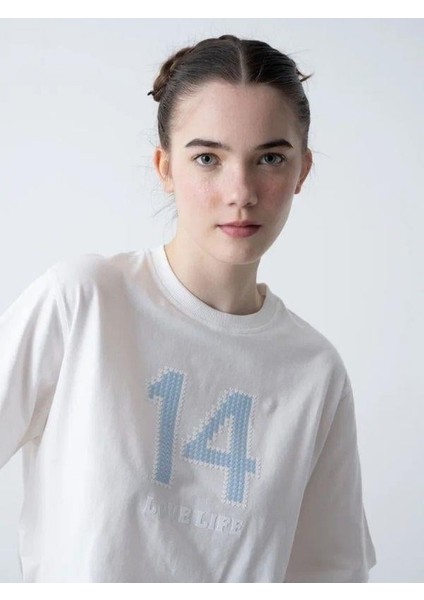 Kız Çocuk 14 Lıfe Yazılı Pamuklu Tshirt modelleri
