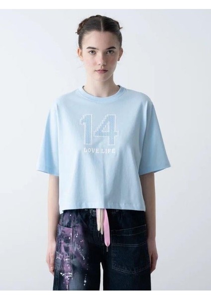 Kız Çocuk 14 Lıfe Yazılı Pamuklu Tshirt fiyatları