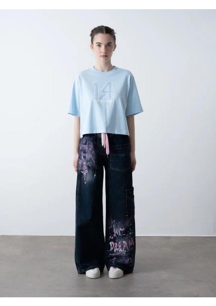 Kız Çocuk 14 Lıfe Yazılı Pamuklu Tshirt fırsatları