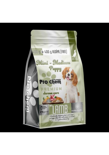 Mini- Medium Puppy Kuzu Etli Köpek Maması (400GR+ 400GR