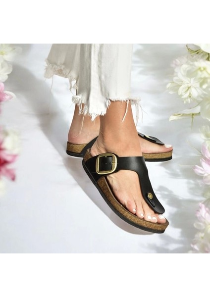 Gema Kadın Parmak Arası Siyah Terlik Yeni Sezon modelleri