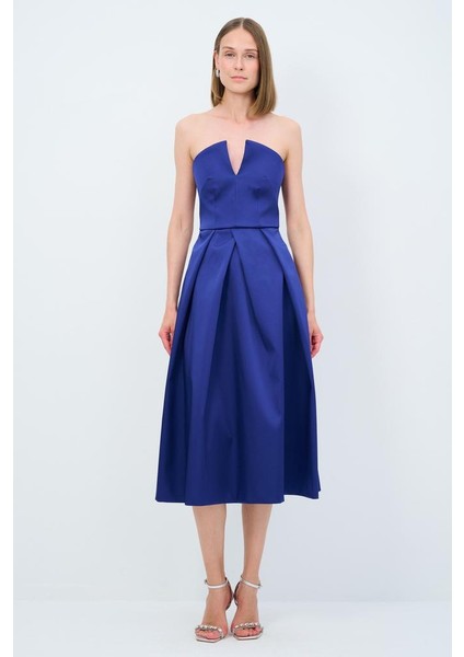 Straplez Elbise Lacivert 12433502002