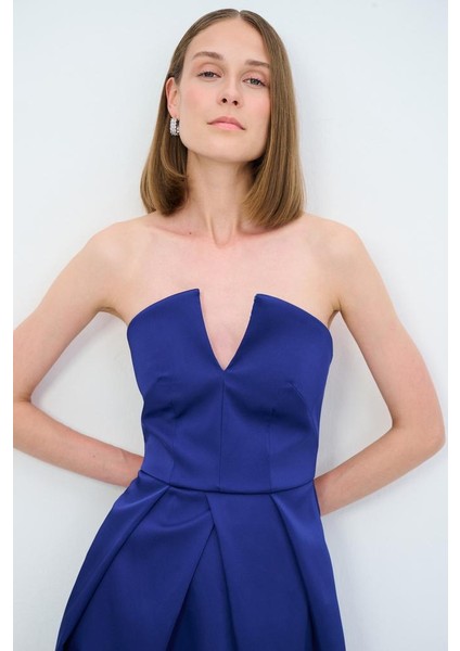 Straplez Elbise Lacivert 12433502002 modelleri