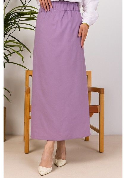 Benja Beli Lastikli Gabardin Etek 1405 - Lila