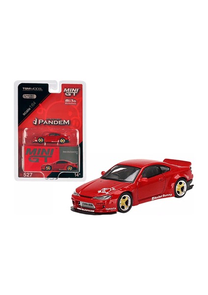 1/64 Mijo Exclusives Nissan Silvia S15 Rocket Bunny Kırmızı (Red) Rhd (Right-Hand Drive)
