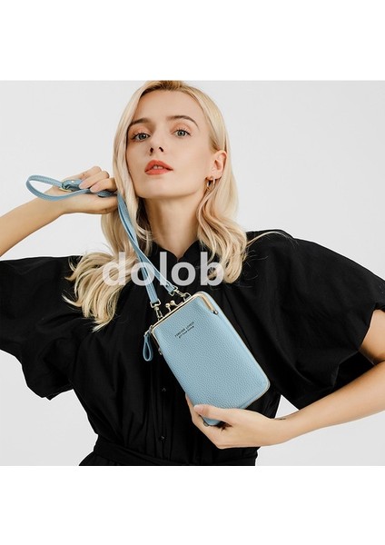Cep Telefonu Çantası Kadın Cüzdan Pu Bozuk Para Cüzdanı Manyetik Toka Çok Renkli Bir Omuz Uzun Çok Fonksiyonlu Mini Cep Telefonu Çantası (Yurt Dışından)
