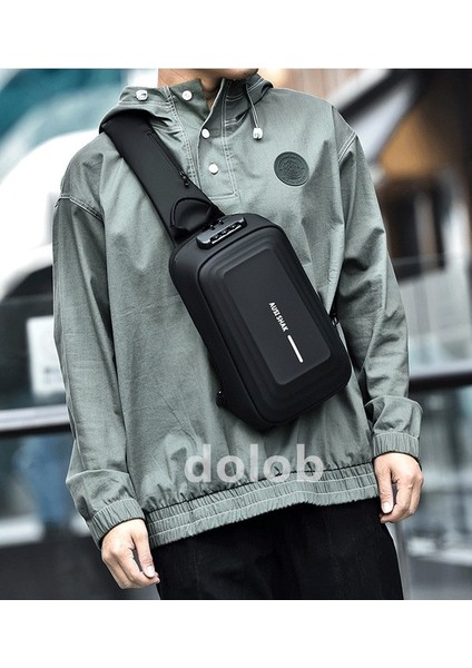 Yeni Iş Rahat Erkek Çantası Sert Kabuklu Motosiklet Erkek Göğüs Çantası Moda Trendi Crossbody Çanta Erkek Göğüs Çantası (Yurt Dışından) modelleri