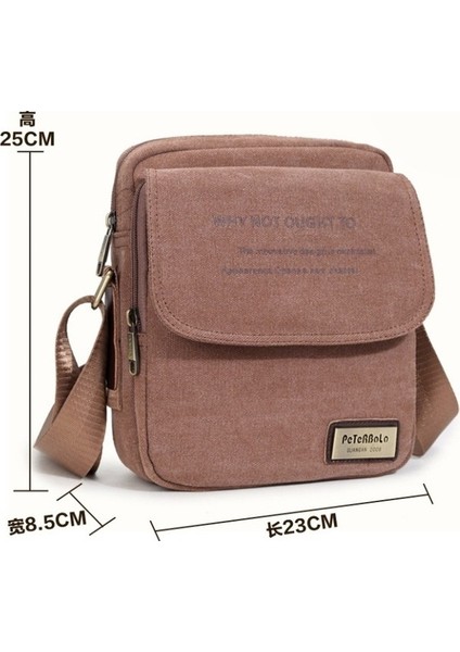 Yeni Erkek Çantası Aşınmaya Dayanıklı ve Nefes Alabilen Erkek Kanvas Çanta Tek Omuz Crossbody Çanta Rahat Büyük Kapasiteli Seyahat Çantası H612 (Yurt Dışından)
