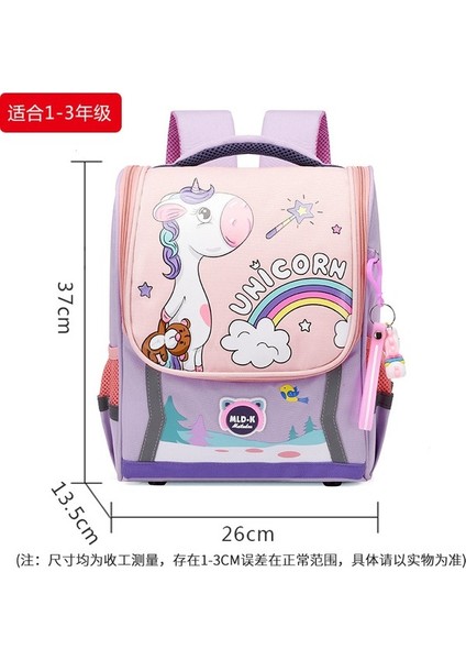 Çocuk Çantası Kadın Karikatür Sevimli Anaokulu Okul Çantası 1-3 Sınıf Ilkokul Öğrencileri Hafif Sırt Çantası (Yurt Dışından)