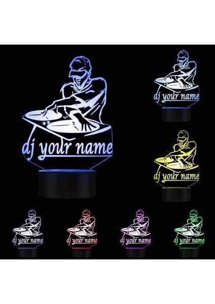 Dj Adınız Özel Gece Lambası Gif (Yurt Dışından)