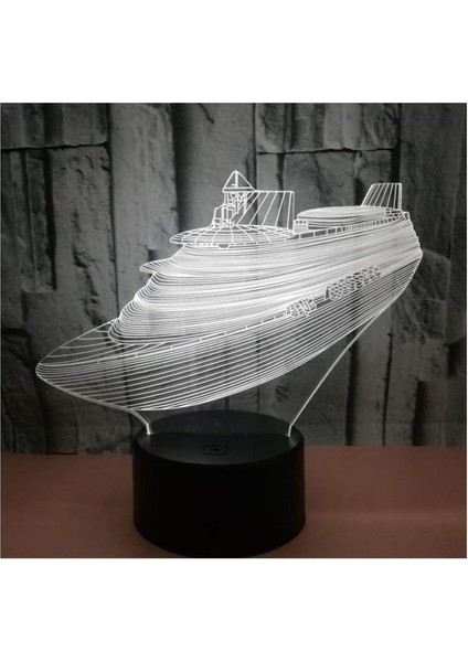 3D Illüzyon Gece Lambası LED Gece Gemi Yat Gel (Yurt Dışından) fırsatları