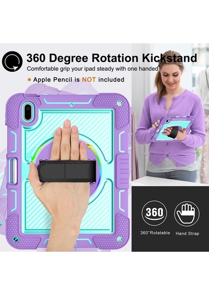 iPad 10.2 2021 / 2020 / 2019 Stand Kılıf Askılı Tablet Kapağı (Yurt Dışından)