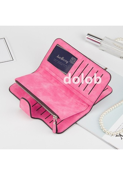 Cüzdan Kadın Uzun Çoklu Kart Yuvası Tokalı Cüzdan Üç Katlı Fermuarlı Cüzdan (Yurt Dışından) fırsatları