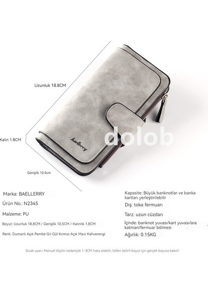 Cüzdan Kadın Uzun Çoklu Kart Yuvası Tokalı Cüzdan Üç Katlı Fermuarlı Cüzdan (Yurt Dışından) indirimleri