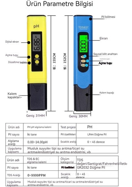 Ph Metre, 0.01 Yüksek Çözünürlük, 3'ü 1 Arada Tds + Ec Termometre, Içme Suyu, Akvaryum, Yüzme Havuzu, Spa Için Su Test Cihazı (Yurt Dışından) indirimleri