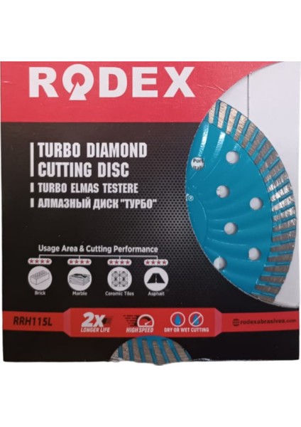 Rodex Dıamond Turbo Dısc 115 mm Wıthout Flange Type (5/20/100)