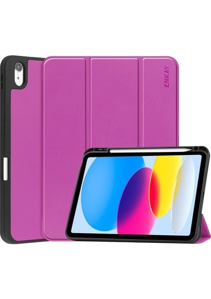 iPad 10.9 2022 Için Pu Deri Akıllı Kılıf (Yurt Dışından)