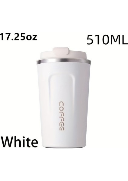 Tcherchı 510ML Paslanmaz Çelik Çift Katmanlı, Taşınabilir Flip Top Yalıtımlı Kahve Fincanı, Açık Hava Seyahati, Spor, Fitness Için Uygun (Yurt Dışından)