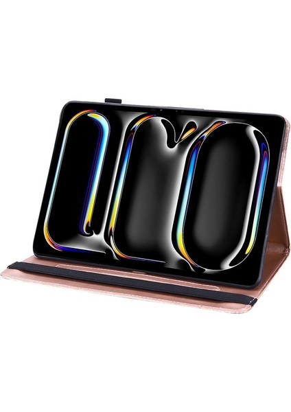iPad Pro 11 2024 Kart Tutucu Pu Deri Standlı Tablet Kapağı (Yurt Dışından)
