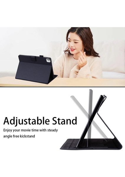iPad Pro 13 2024 Tablet Standı Deri Kapak Kart Yuvaları (Yurt Dışından)