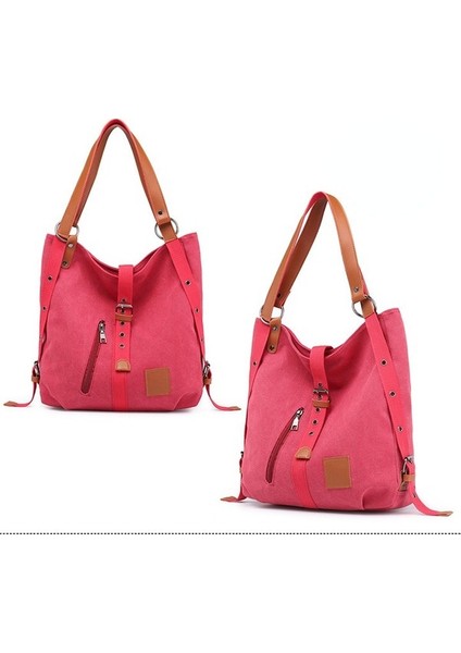 Kanvas Çok Fonksiyonlu Omuz Askılı Çanta - Kahverengi (Yurt Dışından)