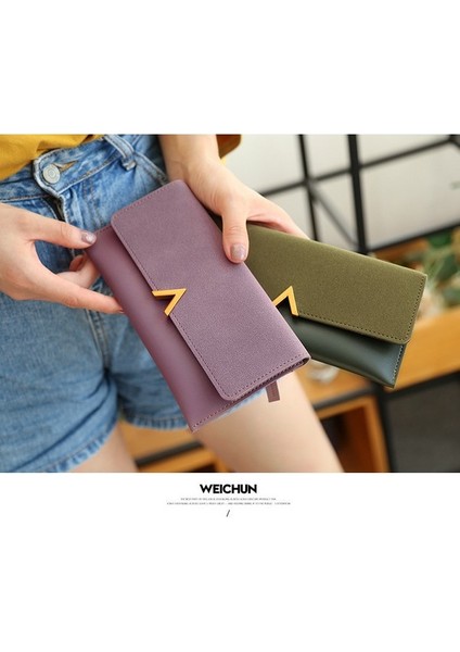 Mat Renk Bloklu Uzun Kadın Cüzdanı (Yurt Dışından) fırsatları
