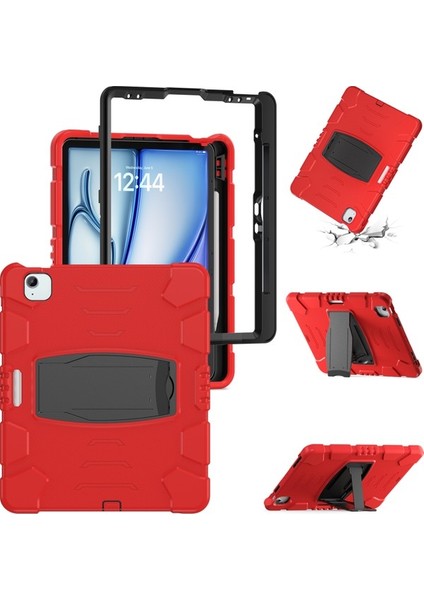 iPad Air 13 2024 / iPad Pro 12.9 2022 / 2021 Pc+Silikon Stand Tablet Kılıfı (Yurt Dışından)