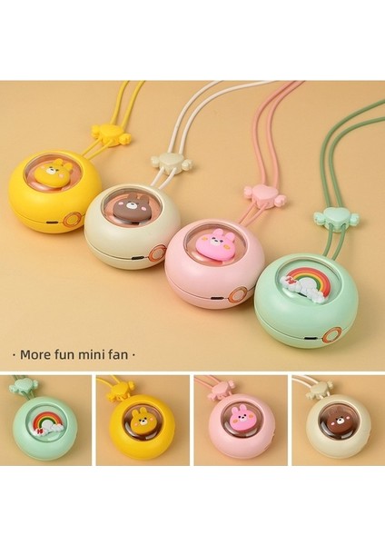 S168 Asılı Boyun Yapraksız Fan Türbini USB Mini Taşınabilir Küçük Fan Yeşil (Yurt Dışından)