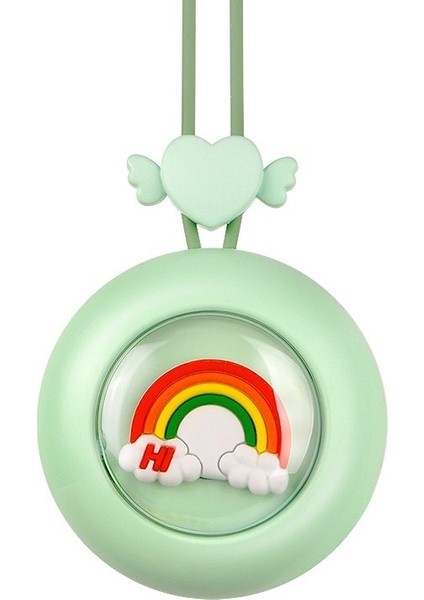 S168 Asılı Boyun Yapraksız Fan Türbini USB Mini Taşınabilir Küçük Fan Yeşil (Yurt Dışından)