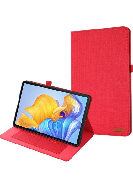 Honor Pad 9 Pro / Pad V8 Pro Deri Kılıf Kart Tutucu Kumaş Doku Tablet Standı Kapağı (Yurt Dışından)