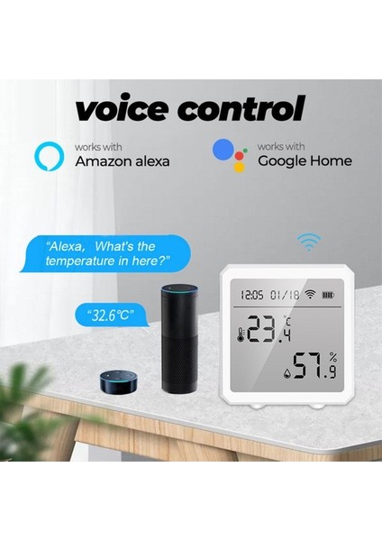 Wifi Sera Ev Ofis Masası Dijital Termometre Tuya Beyaz Için Dijital Termometre Higrometre (Yurt Dışından) modelleri