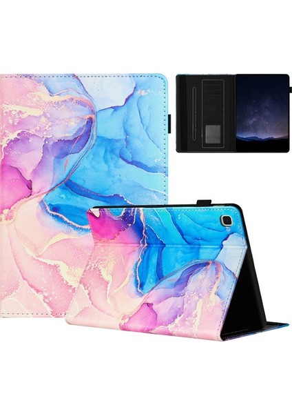 Samsung Galaxy Tab A7 10.4 2020 T500 Kılıf Folio Standlı Pu Deri Mermer Kapak (Yurt Dışından)