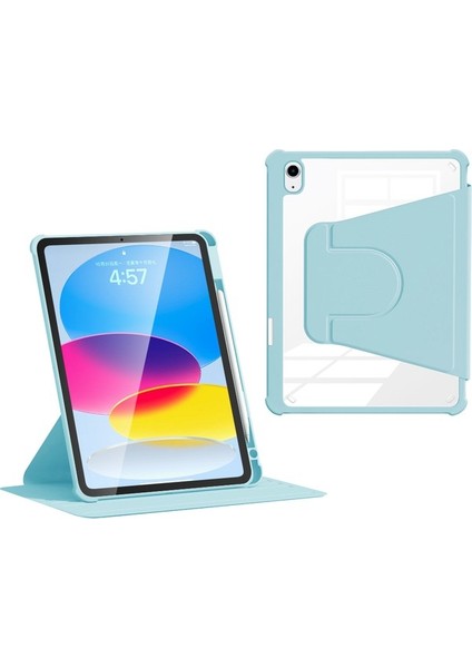 iPad 10.9 2022 Çizgiye Karşı Pu Deri+Akrilik+Tpu Otomatik Uyandırma / Uyku Tablet Kapağı (Yurt Dışından)