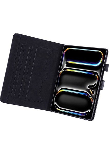 iPad Pro 13 2024 Tablet Standı Deri Kapak Kart Yuvaları (Yurt Dışından)