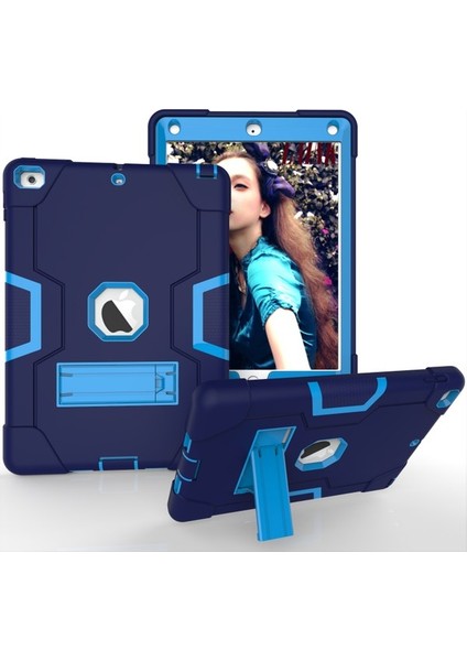 iPad 9.7 2018 Için Tablet Kılıfı - Siyah / Açık Gri (Yurt Dışından)
